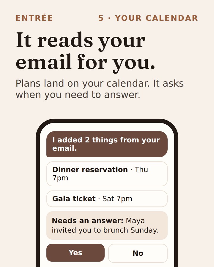 Plans found in your email added to your calendar